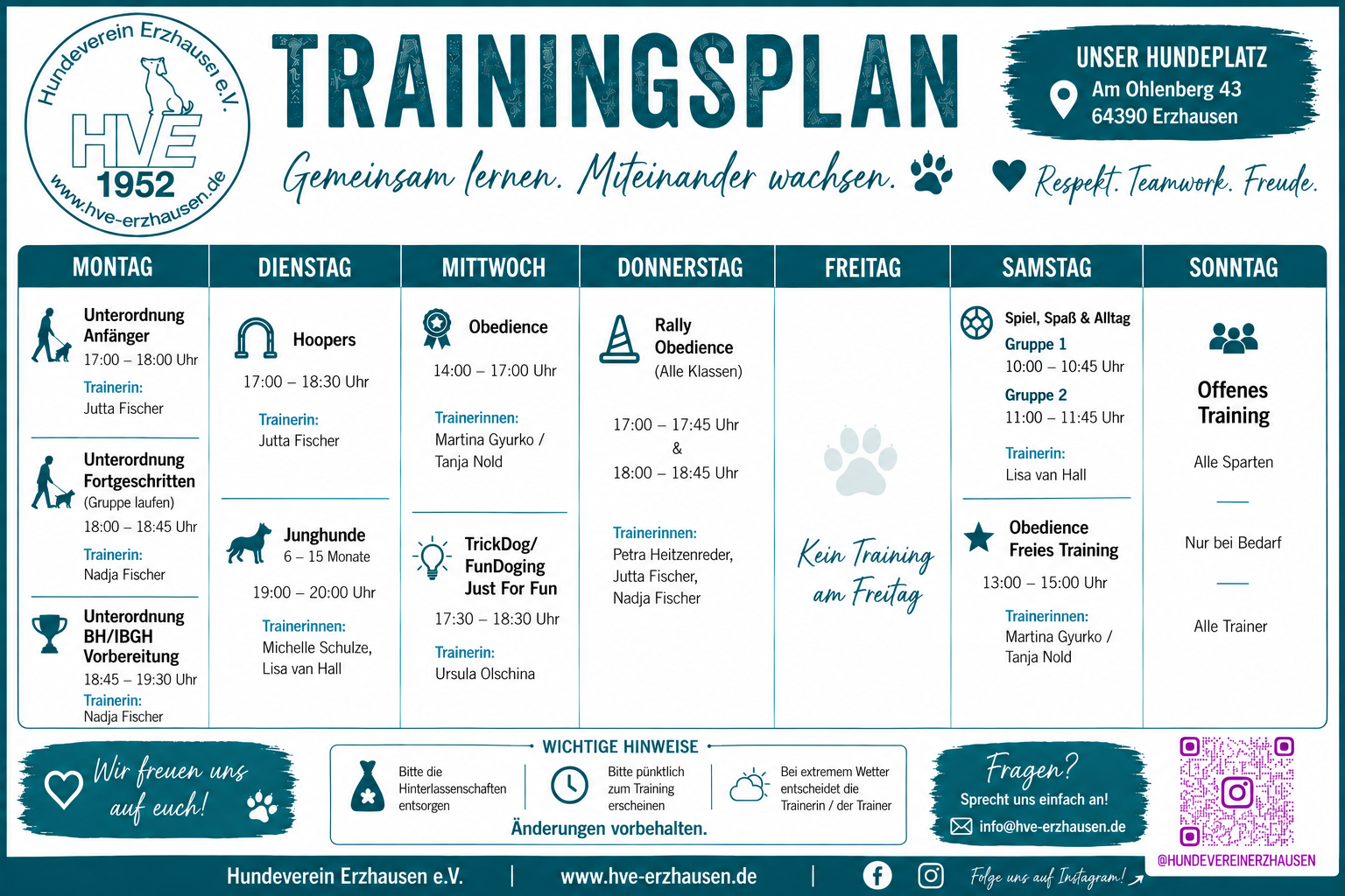 Trainingszeiten
